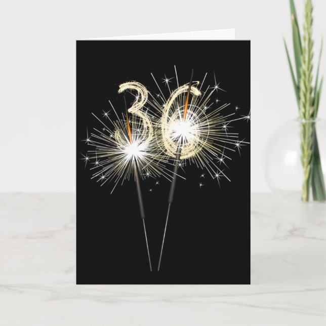 Tarjeta 36.ª estafa de cumpleaños en negro (Anverso)
