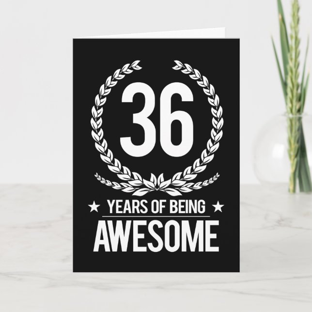 Tarjeta 36.o Cumpleaños (36 años de ser impresionantes) (Anverso)