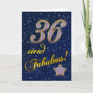 Tarjeta 36.o cumpleaños para alguien fabuloso
