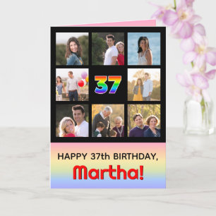 Tarjeta 37º Cumpleaños: # Arcoíris Divertido, Fotos Person