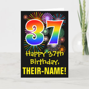 Tarjeta 37º cumpleaños: Patrón de fuegos artificiales dive