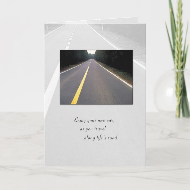 Tarjeta 3718 Felicitaciones por nuevo coche, carretera (Anverso)