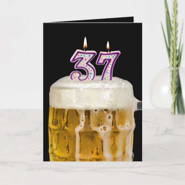 Tarjeta 37.ª Cerveza de cumpleaños con negro (Anverso)