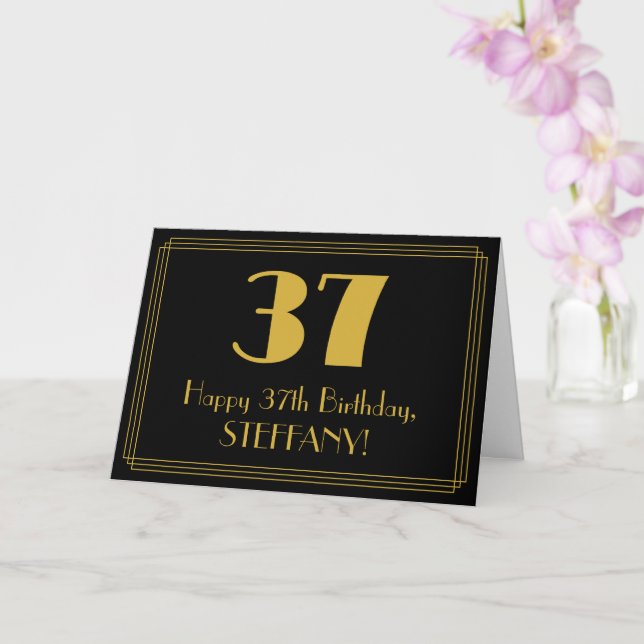 Tarjeta 37 Aniversario: Aspecto inspirado en el Art Deco " (Orquídea)