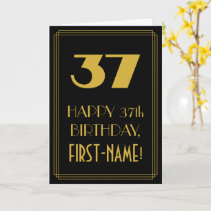 Tarjeta 37 Aniversario - Aspecto inspirado en el Art Deco 