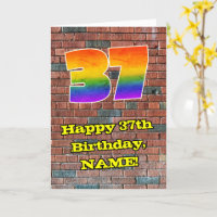 37° cumpleaños: Arcoiris 37 inspirado en graffiti 