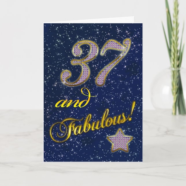 Tarjeta 37.o cumpleaños para alguien fabuloso (Anverso)