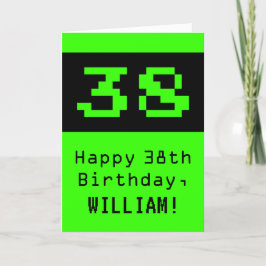 Tarjeta 38º cumpleaños: Nerdy / Geeky Style "38" y nombre