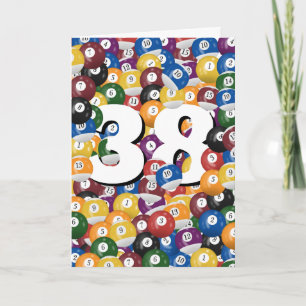 Tarjeta 38.º cumpleaños Billiard Balls