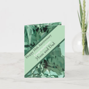 Tarjeta 38° Aniversario Boda Beryl Verde