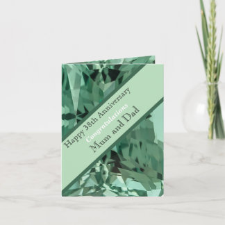 Tarjeta 38° Aniversario Boda Beryl Verde