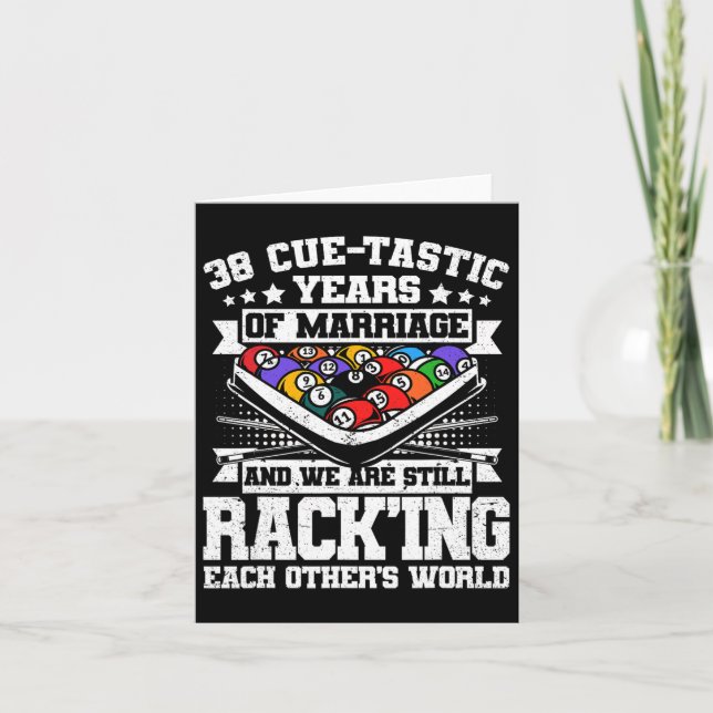 Tarjeta 38 Aniversario Boda Billiards 38 Years M (Anverso)