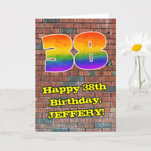 Tarjeta 38 Aniversario del nacimiento: Arcoiris 38 inspira
