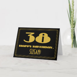 Tarjeta 38 Aniversario: Nombre + Art Deco Inspirado Aspect