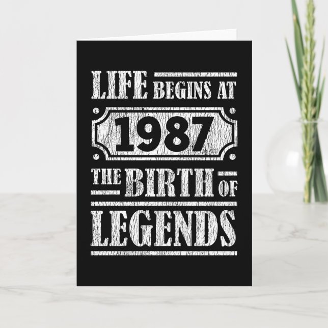 Tarjeta 38 Años De Edad 1987 Nacimiento De La Leyenda 38º  (Anverso)