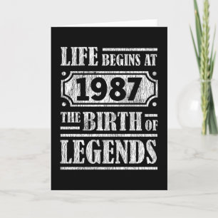 Tarjeta 38 Años De Edad 1987 Nacimiento De La Leyenda 38º 