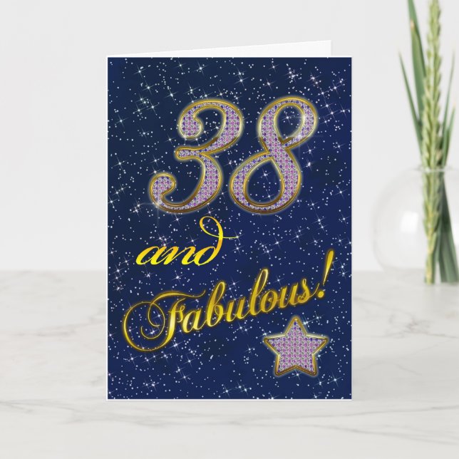Tarjeta 38.o cumpleaños para alguien fabuloso (Anverso)
