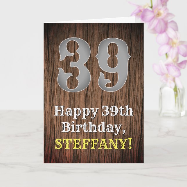Tarjeta 39.º cumpleaños: Country Western Inspired Look, No (Orquídea)
