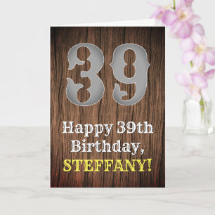 Tarjeta 39.º cumpleaños: Country Western Inspired Look, No