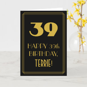 Tarjeta 39 Aniversario - Estilo Art Deco inspirado "39" y