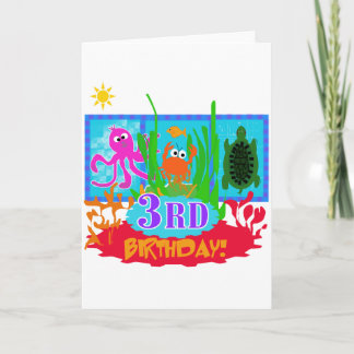 Tarjeta 3.ª Aventura Submarina Camisas de Cumpleaños