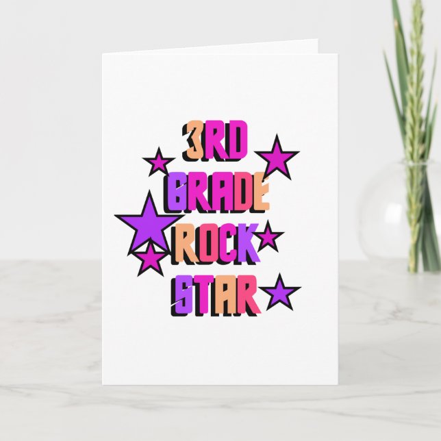 Tarjeta 3.ª Estrella de rock de grado camisetas y regalos (Anverso)