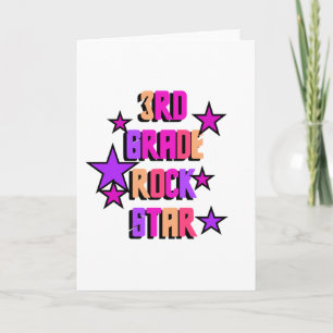 Tarjeta 3.ª Estrella de rock de grado camisetas y regalos