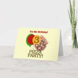 Tarjeta 3.ª Fiesta Pizza Camisetas de cumpleaños y regalos