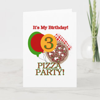 Tarjeta 3.ª Fiesta Pizza Camisetas de cumpleaños y regalos