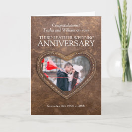 Tarjeta 3.ª foto personalizado del aniversario de un boda 
