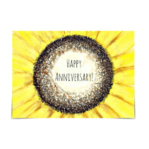 Tarjeta 3.ᵉʳ Aniversario del Boda Feliz Girasol