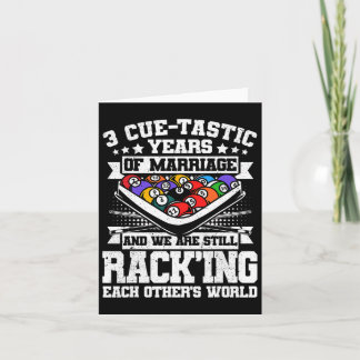 Tarjeta 3.ᵉʳ Boda de billar de aniversario 3 años Mar
