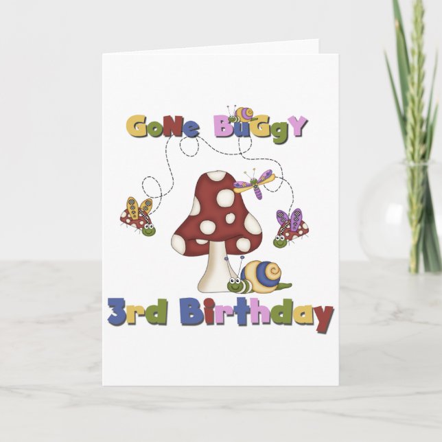 Tarjeta 3.ᵉʳ Bug Birthday Tshirts y regalos (Anverso)