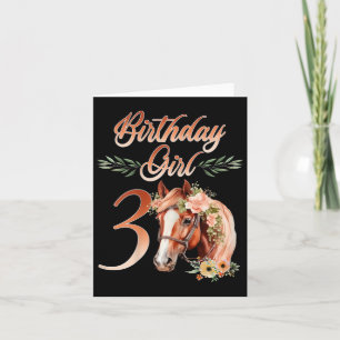 Tarjeta 3.ᵉʳ Chica de cumpleaños Caballo de regreso 3 años