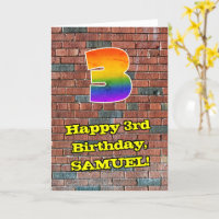 3.ᵉʳ cumpleaños: Arcoiris 3 inspirado en graffiti 