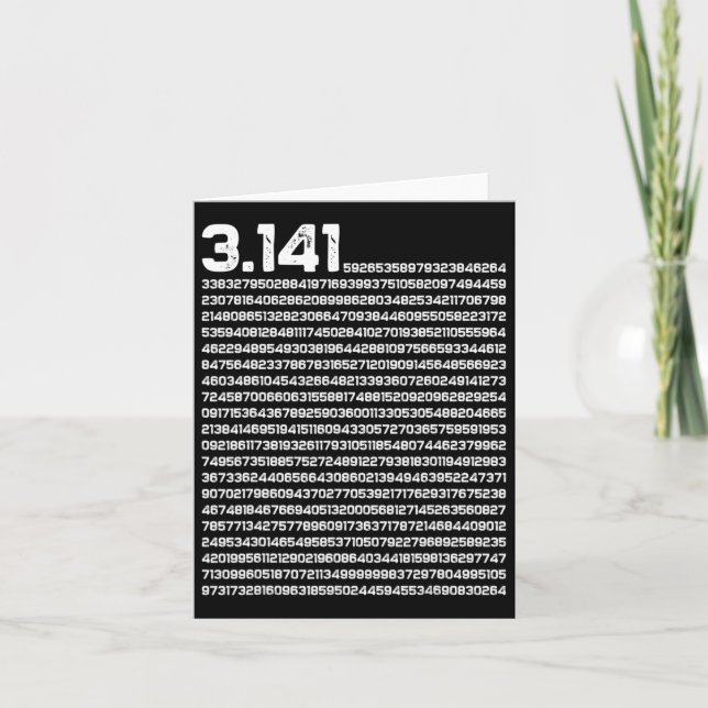 Tarjeta 3.14 Pi Day Matemáticas Número Irracional Pi (Anverso)