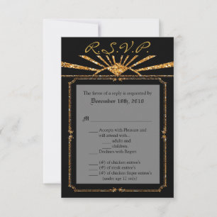 Tarjeta 3.5x5 R.S.V.P. Art Deco Roaring 20s GATSBY