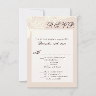 Tarjeta 3.5x5 R.S.V.P. Color victoriano vintage ro