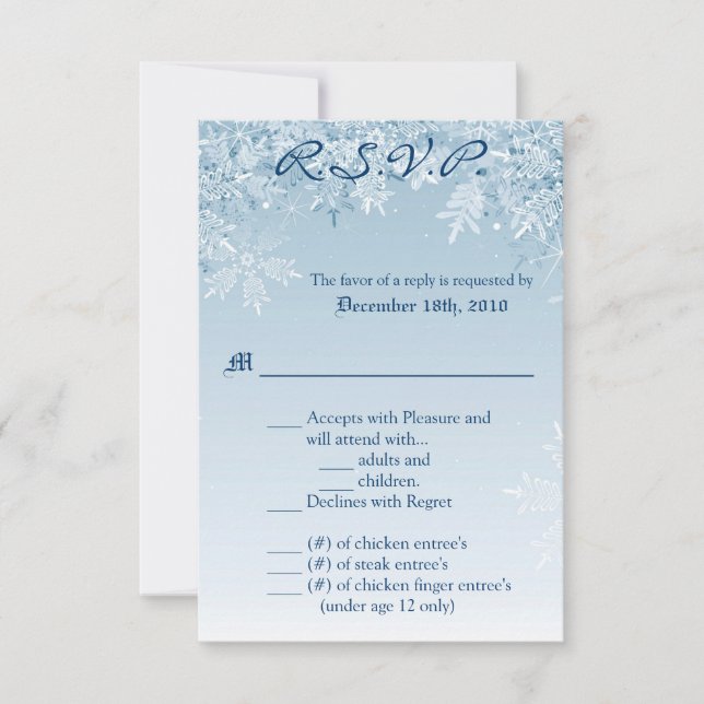 Tarjeta 3.5x5 R.S.V.P Crystal Snowflakes Winter Sn (Anverso)