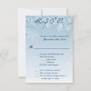 Tarjeta 3.5x5 R.S.V.P Crystal Snowflakes Winter Sn