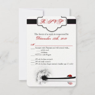 Tarjeta 3.5x5 R.S.V.P Lady Bug Dandilion Fllower I