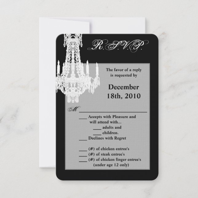 Tarjeta 3.5x5 R.S.V.P Lámpara de cristal Glitz Gla (Anverso)