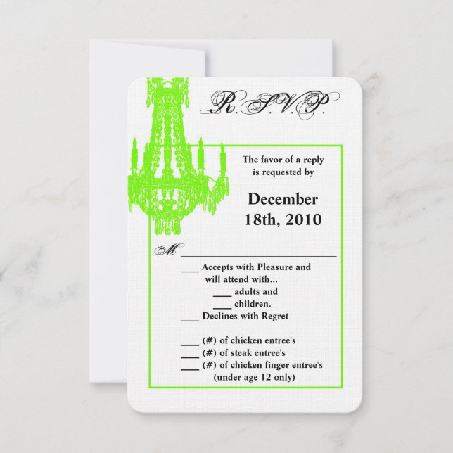 Tarjeta 3.5x5 R.S.V.P Lámpara de cristal Glitz Gla (Anverso)