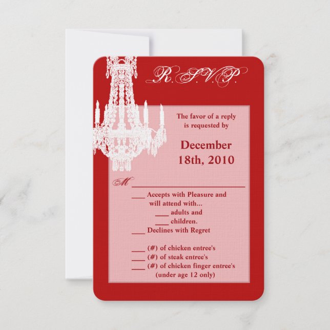 Tarjeta 3.5x5 R.S.V.P Lámpara de cristal Glitz Gla (Anverso)