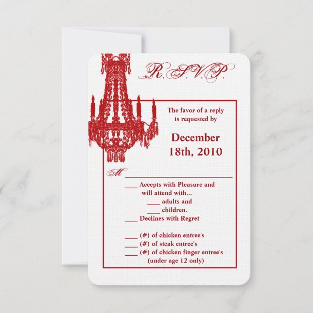 Tarjeta 3.5x5 R.S.V.P Lámpara de cristal Glitz Gla (Anverso)