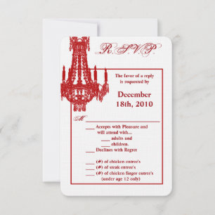 Tarjeta 3.5x5 R.S.V.P Lámpara de cristal Glitz Gla