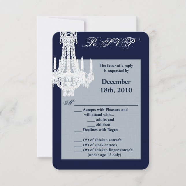 Tarjeta 3.5x5 R.S.V.P Lámpara de cristal Glitz Gla (Anverso)