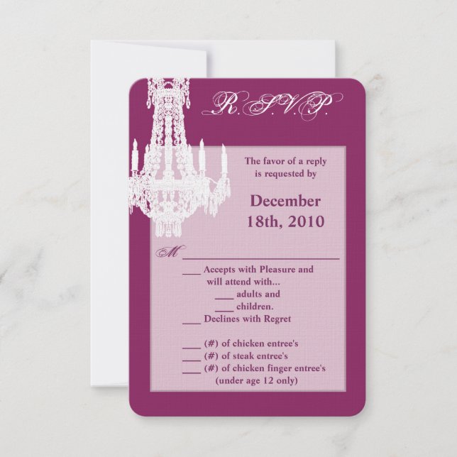 Tarjeta 3.5x5 R.S.V.P Lámpara de cristal Glitz Gla (Anverso)