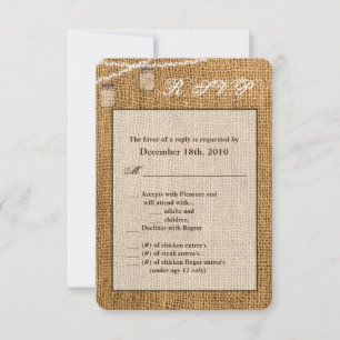 Tarjeta 3.5x5 R.S.V.P Mason Jar String Lights Burl