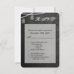 Tarjeta 3.5x5 R.S.V.P Mason Jar String Lights Chal